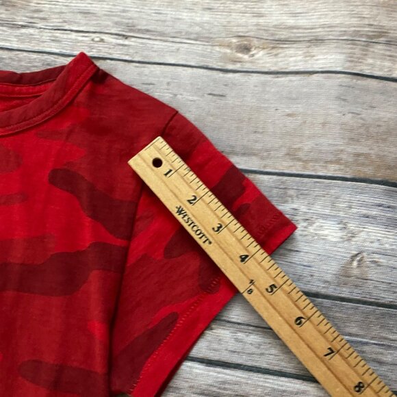 Rag & Bone Red Camo Print Short Sleeve Tee - Picture 6 of 12